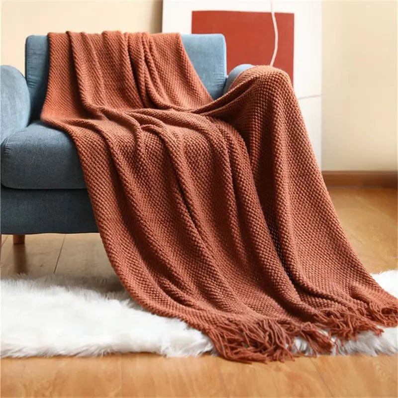 Luxe Nordic Throw Blanket Red / Large Blankets