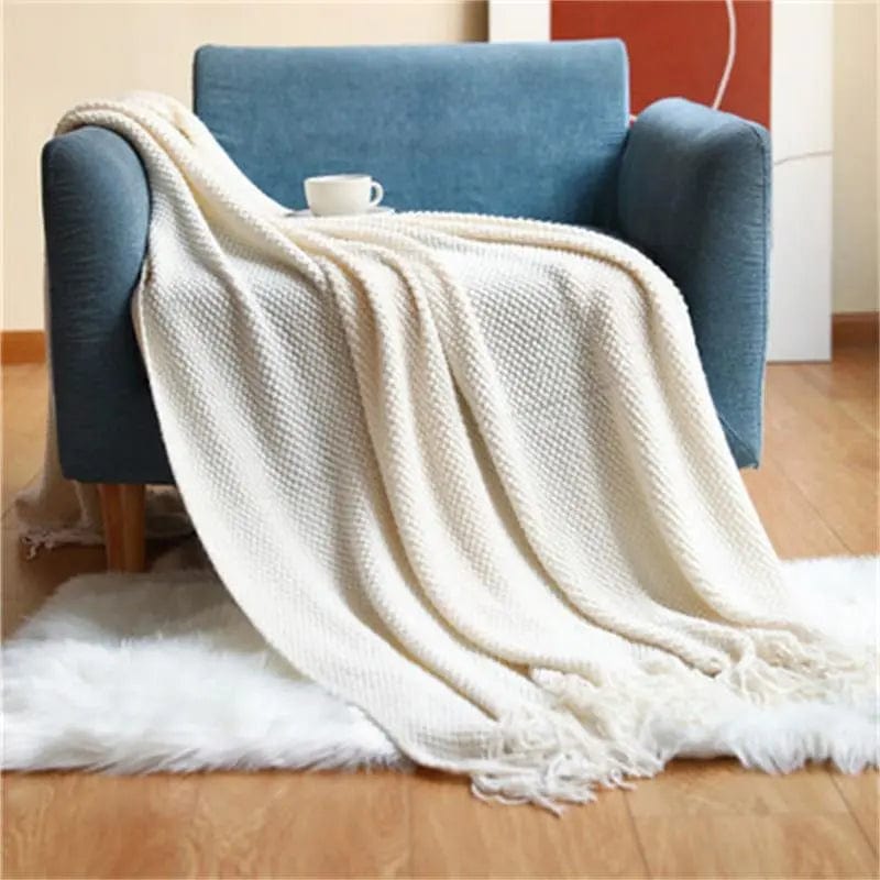 Luxe Nordic Throw Blanket White / Large Blankets