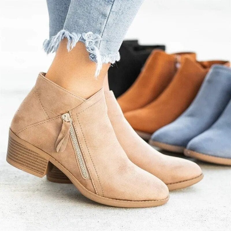 Urban Flair: Zipper Accent Ankle Boot Buy 2 Get 2 FREE - (All Colors) / 5 Boot