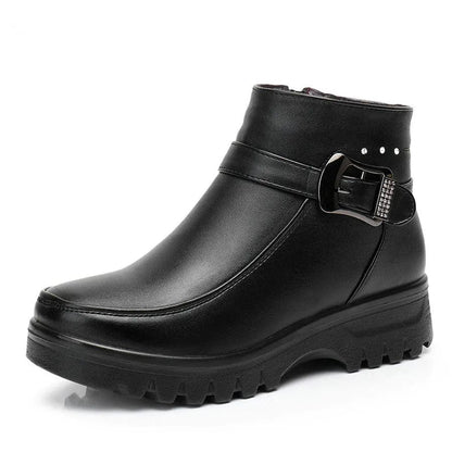 LeatherLuxe™ Leather Boots with Wool Comfort Boot