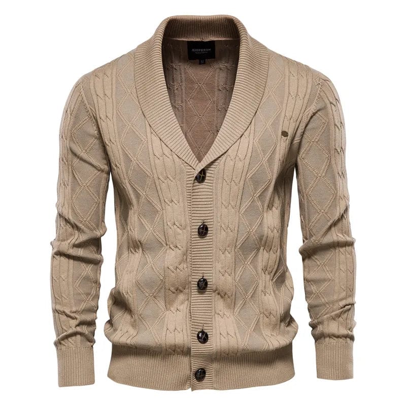 The Executive Cashmere Cardigan Camel Beige / M Cardigan