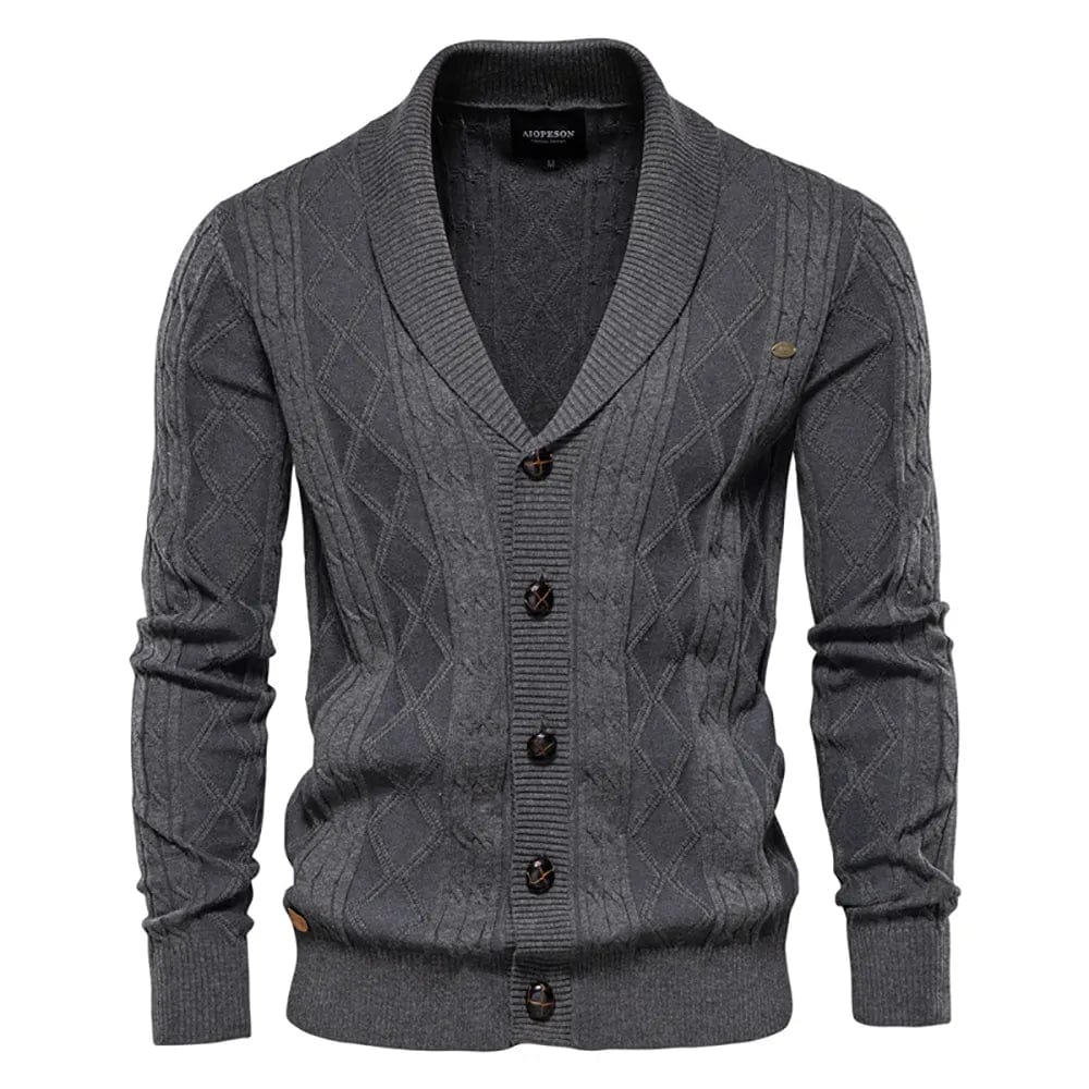 The Executive Cashmere Cardigan Charcoal Grey / M Cardigan