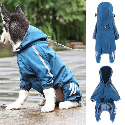 Night-Safe Reflective Dog Raincoat Dog Rain Coat