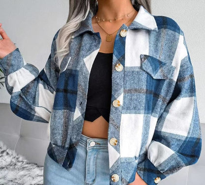 Fall Plaid Flannel blue / S Flannel