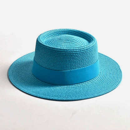 La Riviera Boater Hat Lake blue Hat