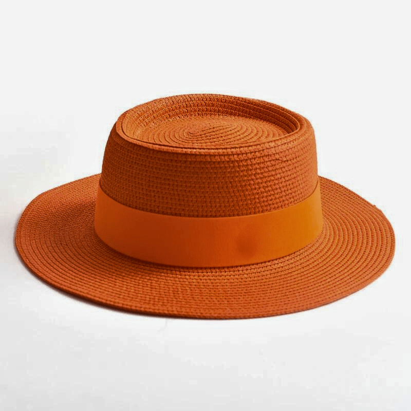 La Riviera Boater Hat Orange Hat