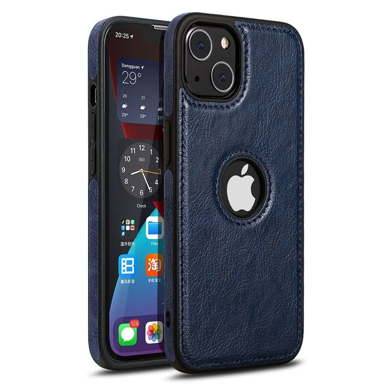 The Executive: Artisan Leather iPhone Case Blue / iPhone 15 Phone Case