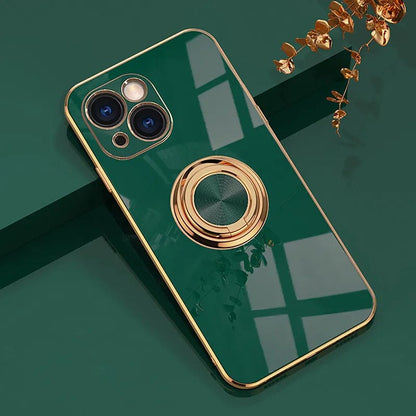 GlossGuard Magnetic Ring iPhone Protector Green / For iPhone 15 Phone Case