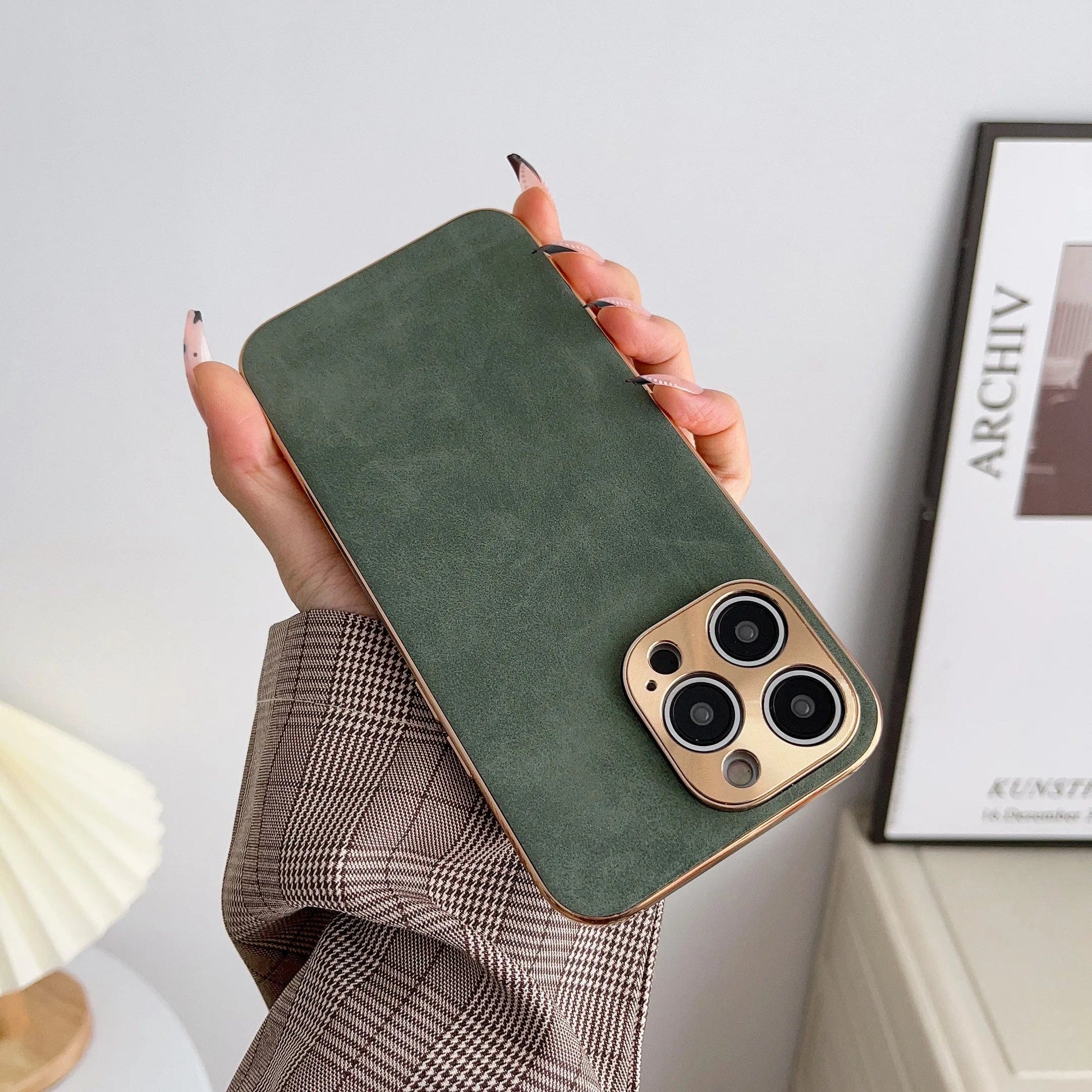 Prestige Ultra-Soft Sheepskin iPhone Case Green / For Iphone 15 Phone Case