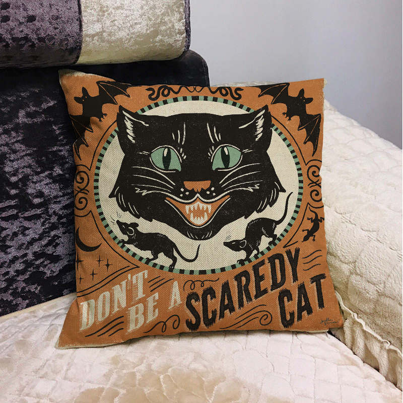 Halloween Pillow Case 450mm*450mm / Black Cat Pillow Case