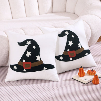 Haunt & Home: Adorable Halloween Throw Pillows Black Witch Hats Pillows