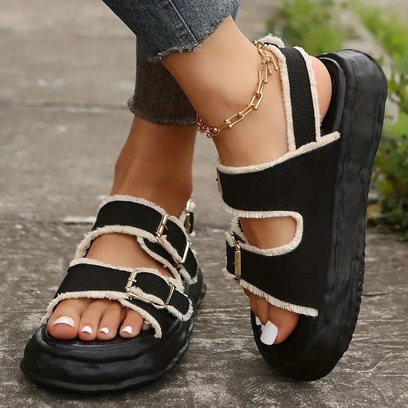 CozyChic™ Autumn Sandals Black / 4 Sandals