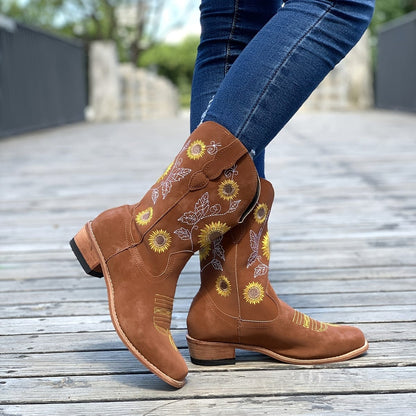 Autumn Allure: Sunflower Boots Women's Boots