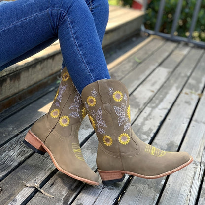 Autumn Allure: Sunflower Boots Women's Boots