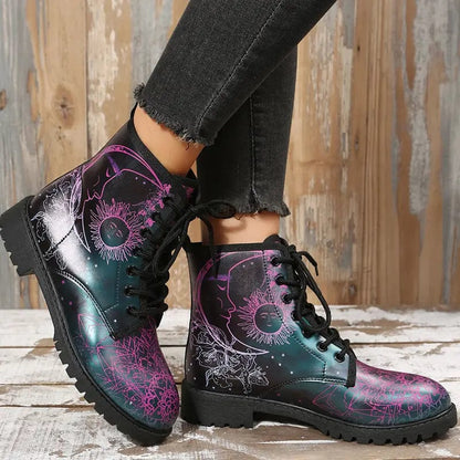 Solar Flare & Lunar Glow: Autumn Goddess Boots Blue moon / US(4) | UK(2) | EU(35) Women's Shoes