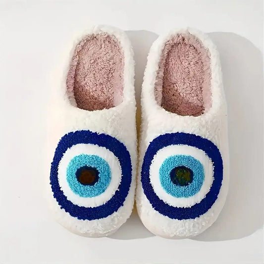 Negativity Banisher: Stylish Evil Eye Slippers Evil Eye / US(7) | UK(5) | EU(38) Women's Shoes