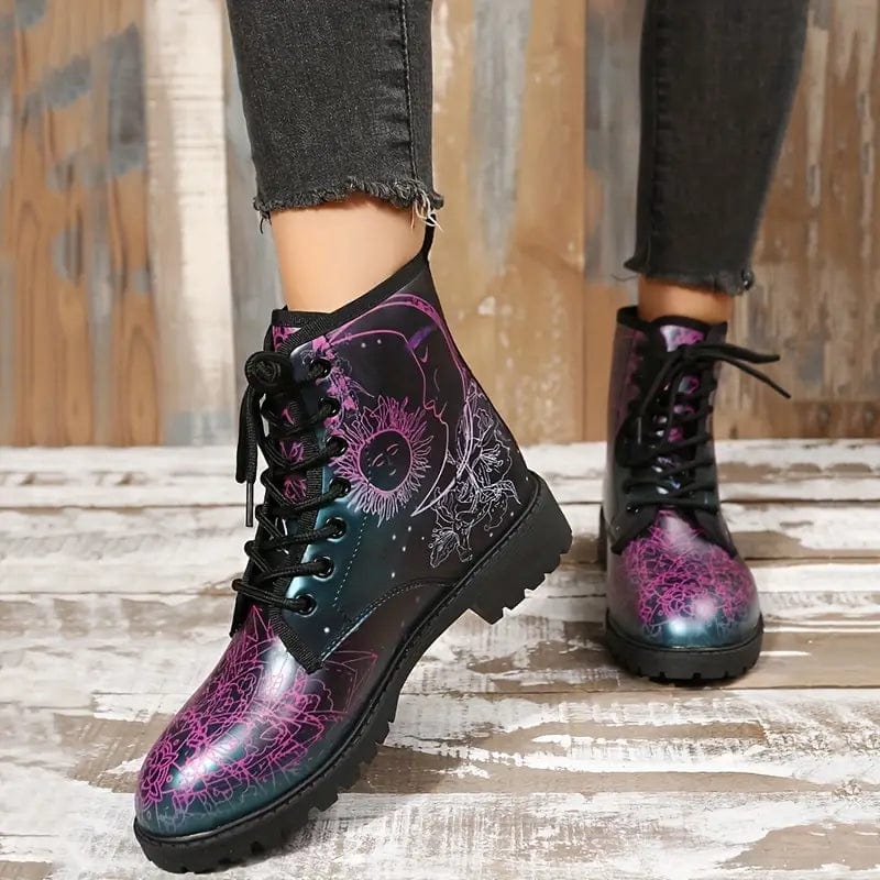 Solar Flare & Lunar Glow: Autumn Goddess Boots Women's Shoes